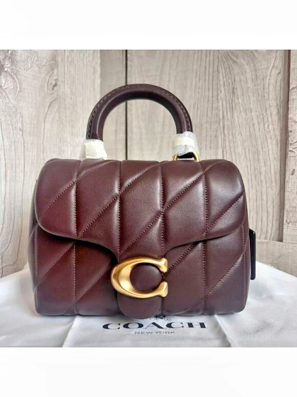 Coach Tabby Top Handle Bag With Quilting Brown NWT